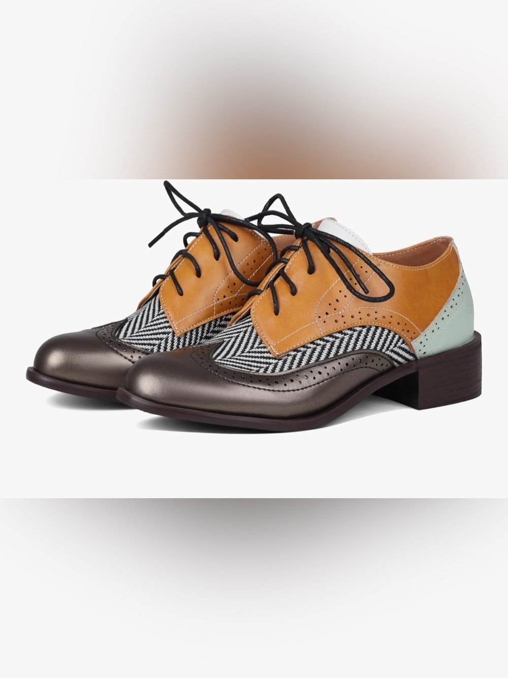Chic Colorblock Oxford Heels